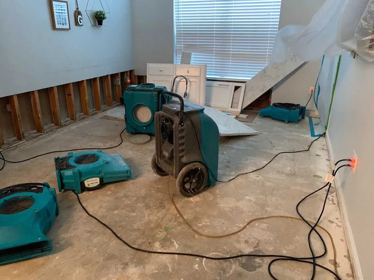 Dehumidifier in flood-cut room for Water Extraction & Removal in Oelwein
